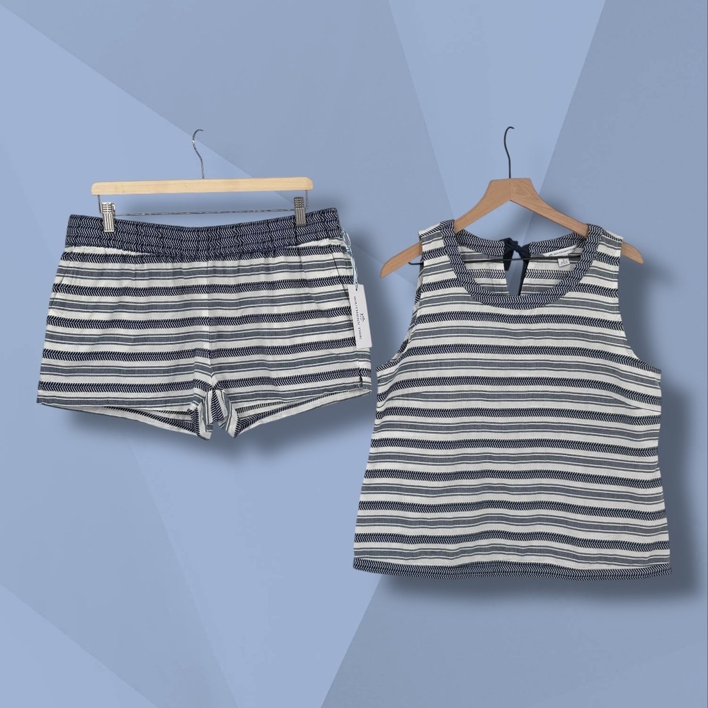 Southern Tide Brina Cabana Striped Chevron Tank and Shorts Set Large